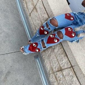 Distressed pants (Hearts) …medium & large ONLY❗️